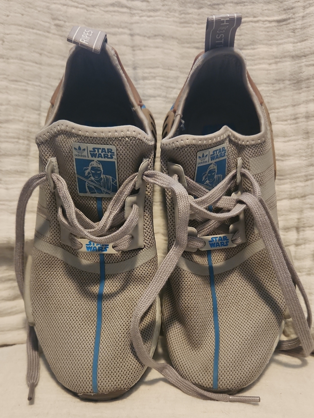 adidas Men’s Light Gray and Blue Star Wars Mesh Sneakers